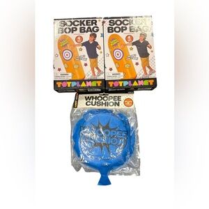 Socker Bop Bag(2-pack) & Whoopee Cushion Set For Kids  Fun Indoor/Outdoor Play